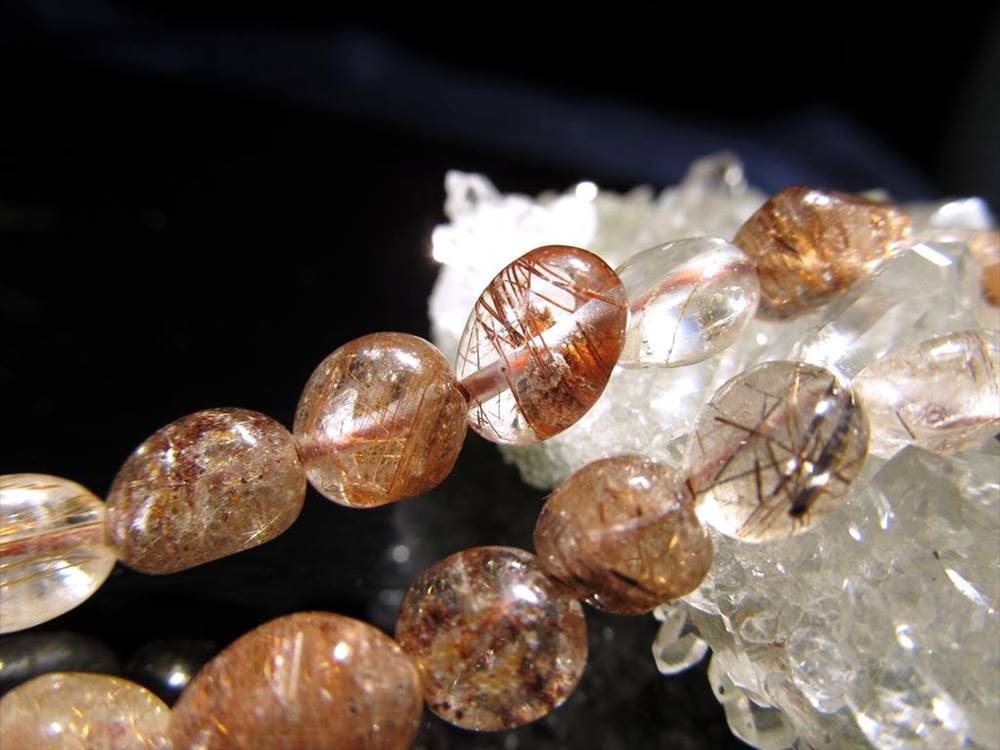 ブロンズルチルクォーツ 金紅石入り水晶 ルチルクォーツ ビーズ さざれ