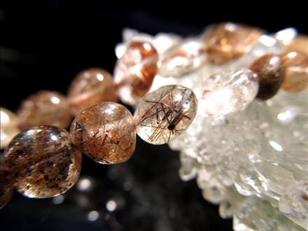 ブロンズルチルクォーツ 金紅石入り水晶 ルチルクォーツ ビーズ さざれ