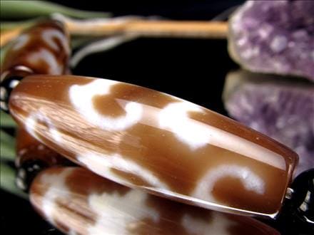 五福臨門天珠 天珠 瑪瑙 チベット 厄除け 天珠型 ビーズ連 連材