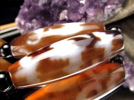 五福臨門天珠 天珠 瑪瑙 チベット 厄除け 天珠型 ビーズ連 連材