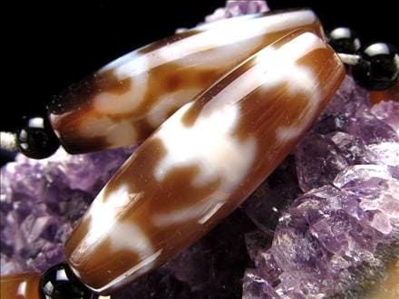 五福臨門天珠 天珠 瑪瑙 チベット 厄除け 天珠型 ビーズ連 連材