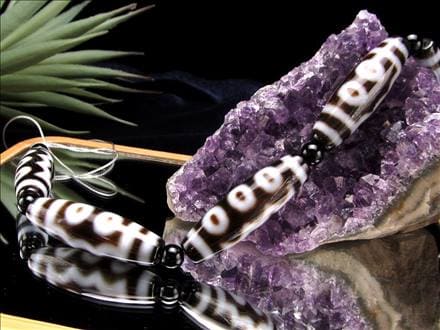 五眼天珠 天珠 瑪瑙 チベット 厄除け 天珠型 ビーズ連 連材