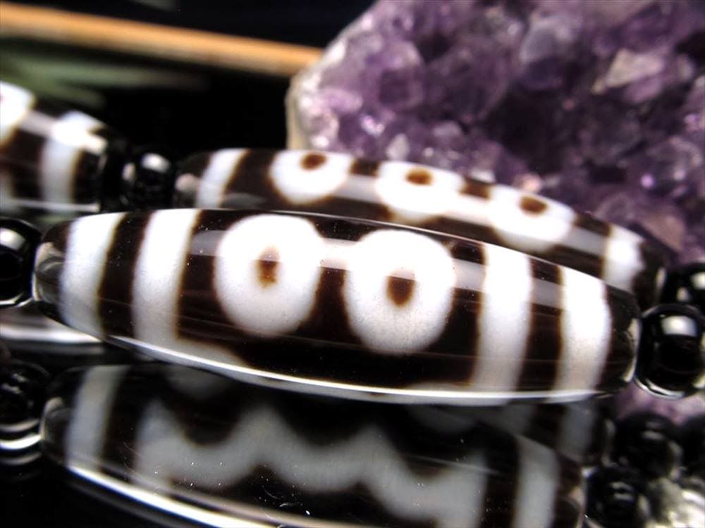 五眼天珠 天珠 瑪瑙 チベット 厄除け 天珠型 ビーズ連 連材