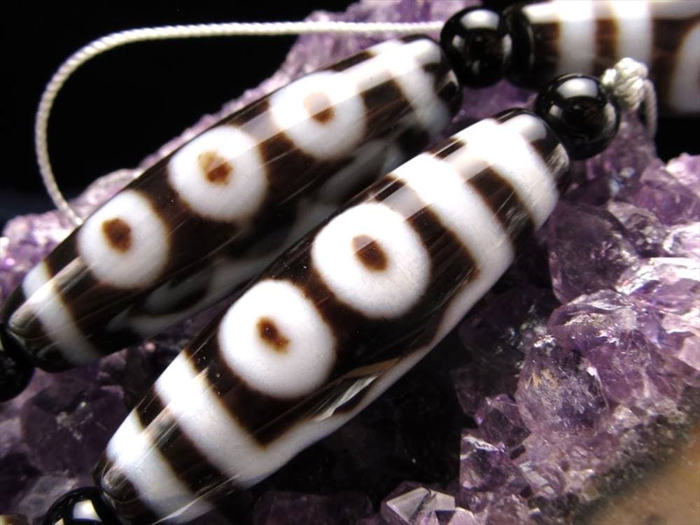 五眼天珠 天珠 瑪瑙 チベット 厄除け 天珠型 ビーズ連 連材
