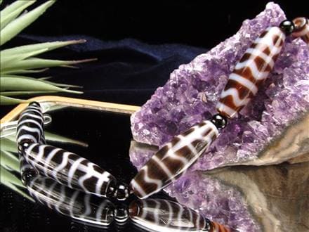 水紋天珠 天珠 瑪瑙 チベット 厄除け 天珠型 ビーズ連 連材