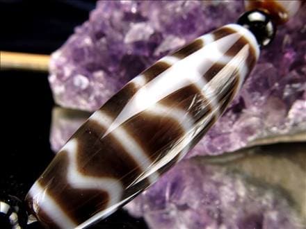 水紋天珠 天珠 瑪瑙 チベット 厄除け 天珠型 ビーズ連 連材