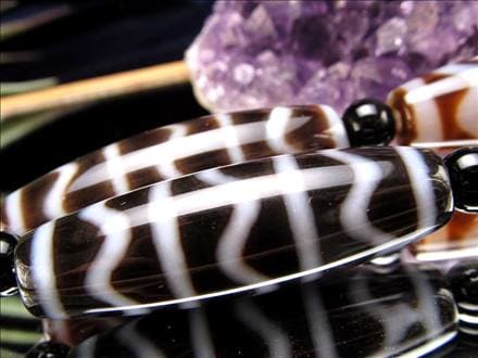 水紋天珠 天珠 瑪瑙 チベット 厄除け 天珠型 ビーズ連 連材