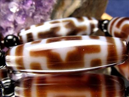 平安十字佛天珠 天珠 瑪瑙 チベット 厄除け 天珠型 ビーズ連 連材