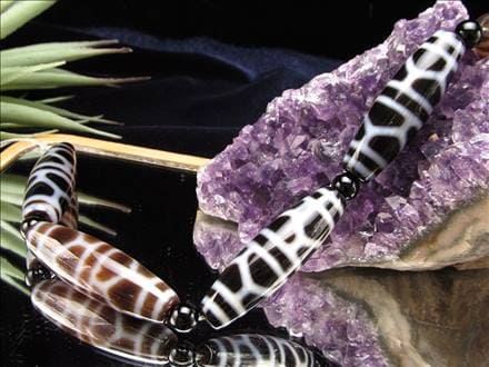 亀甲長寿天珠 天珠 瑪瑙 チベット 厄除け 天珠型 ビーズ連 連材