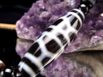 亀甲長寿天珠 天珠 瑪瑙 チベット 厄除け 天珠型 ビーズ連 連材