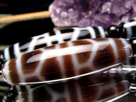 亀甲長寿天珠 天珠 瑪瑙 チベット 厄除け 天珠型 ビーズ連 連材