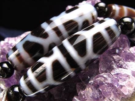 亀甲長寿天珠 天珠 瑪瑙 チベット 厄除け 天珠型 ビーズ連 連材