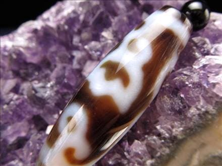 水蓮花天珠 天珠 瑪瑙 チベット 厄除け 天珠型 ビーズ連 連材