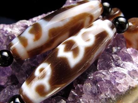 水蓮花天珠 天珠 瑪瑙 チベット 厄除け 天珠型 ビーズ連 連材