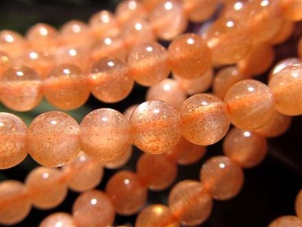 サンストーン 日長石 アベンチュリンフェルドスパー ビーズ連 連材