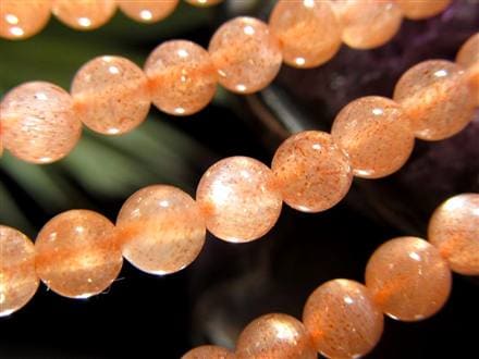 サンストーン 日長石 アベンチュリンフェルドスパー ビーズ連 連材