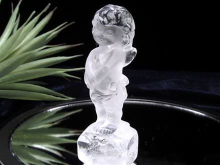 水晶 キューピット エンジェル 天使 彫刻 置物