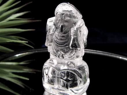 水晶 クォーツ 縁起物 置物 大黒天