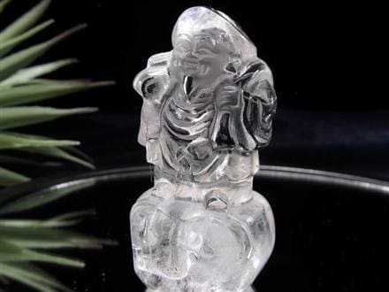 水晶 クォーツ 縁起物 置物 大黒天