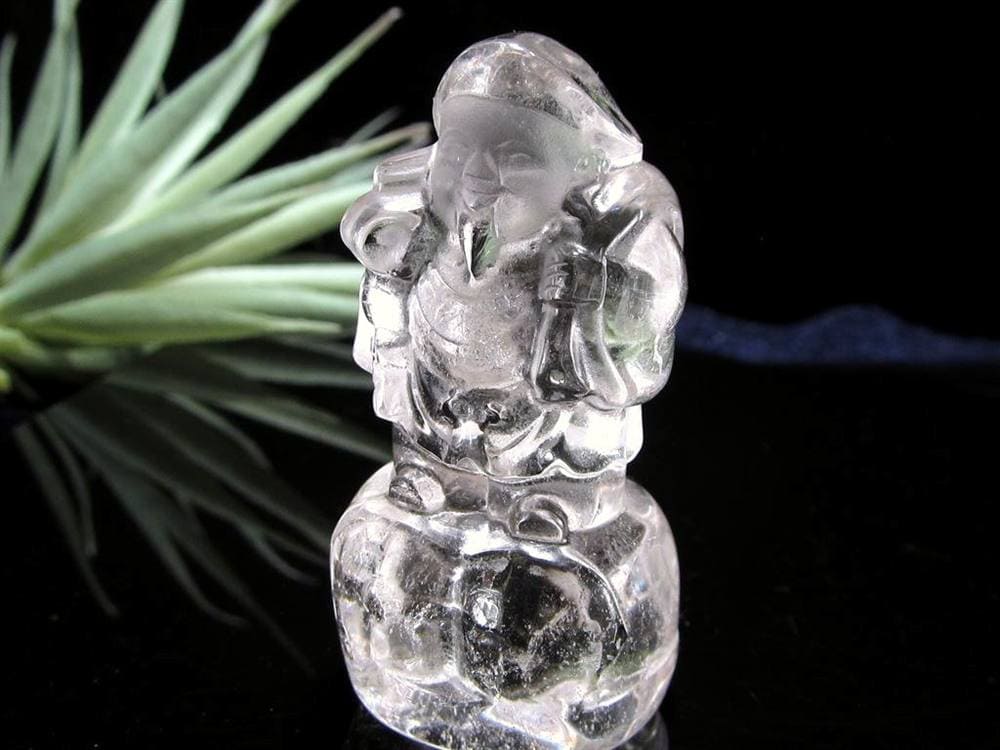 水晶 クォーツ 縁起物 置物 大黒天