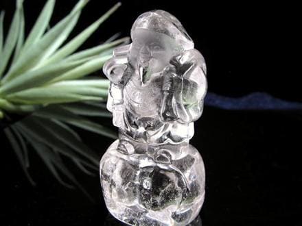 水晶 クォーツ 縁起物 置物 大黒天