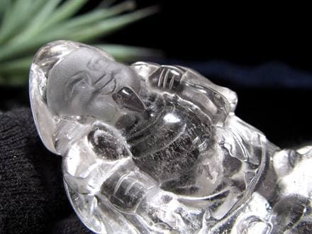 水晶 クォーツ 縁起物 置物 大黒天