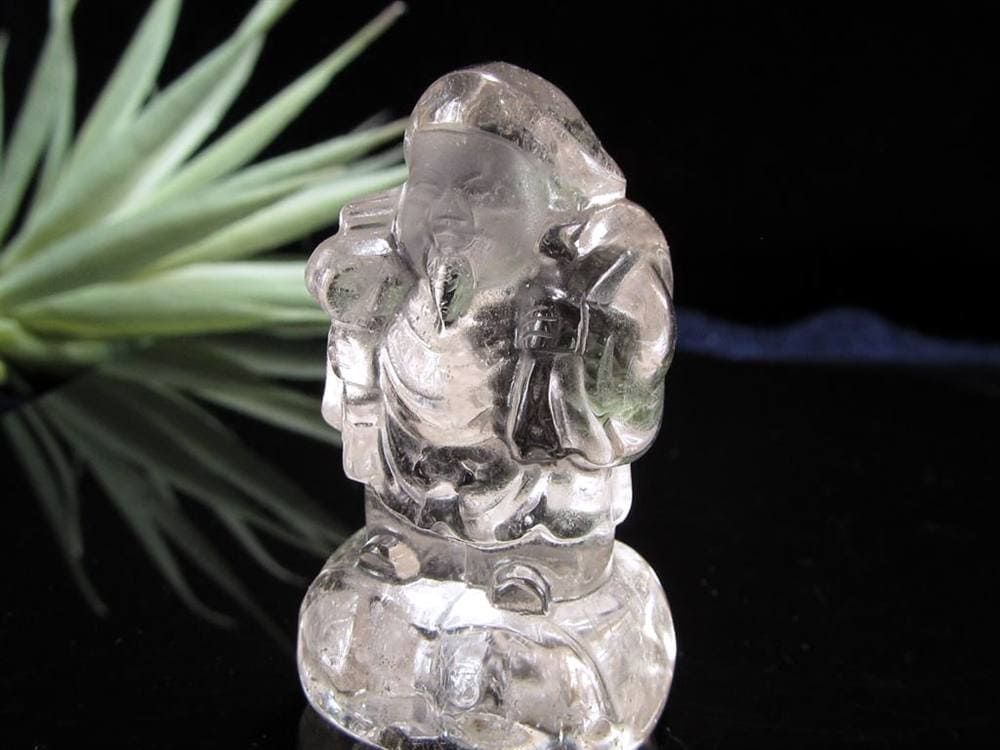 水晶 クォーツ 縁起物 置物 大黒天