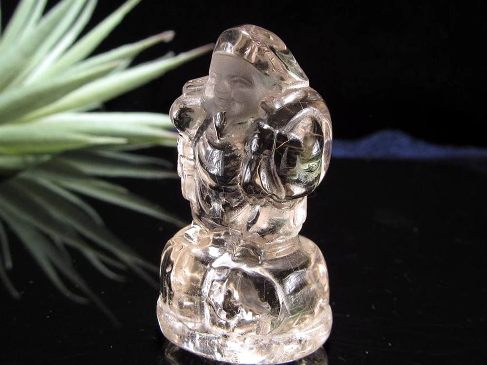 水晶 クォーツ 縁起物 置物 大黒天