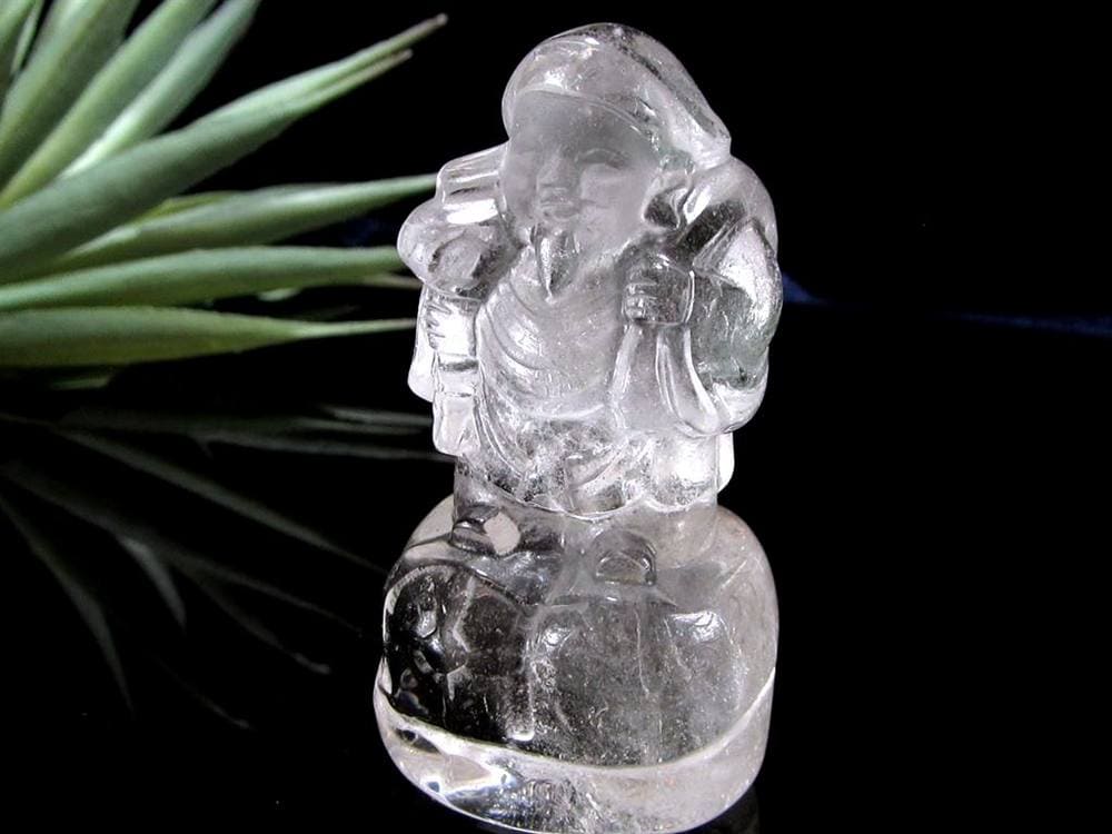 水晶 クォーツ 縁起物 置物 大黒天