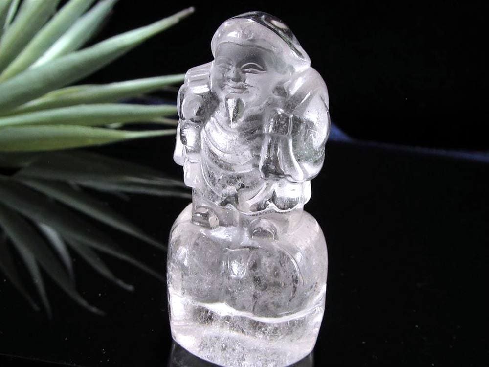 水晶 クォーツ 縁起物 置物 大黒天