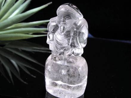 水晶 クォーツ 縁起物 置物 大黒天