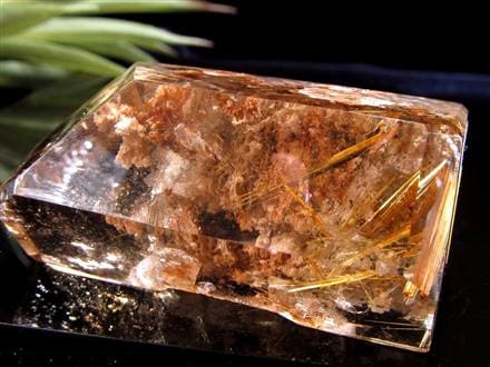 貫入 金針 ガーデン ルチル クォーツ 庭園針 水晶 ポリッシュ 原石