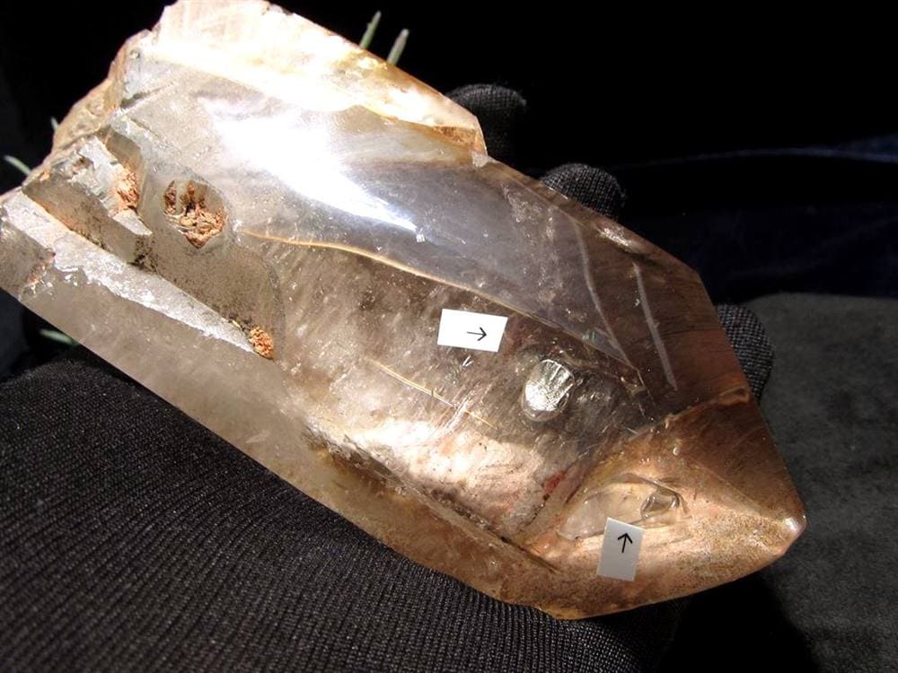 水入り水晶 エレスチャル 原石 置物 エンハイドクォーツ