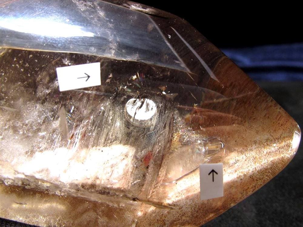 水入り水晶 エレスチャル 原石 置物 エンハイドクォーツ