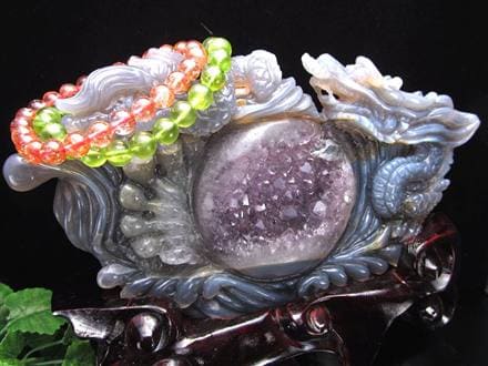 アゲート トレジャーメノウ 瑪瑙 龍穴 双龍 龍神