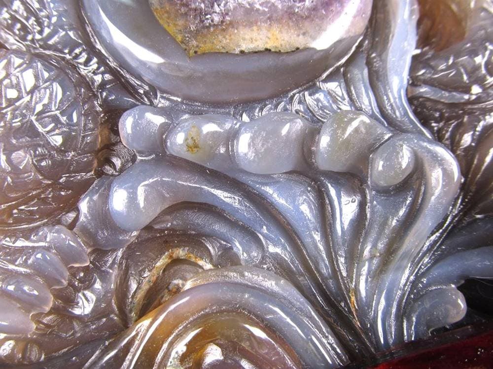 龍 瓢箪 笑口アメジスト 瑪瑙 龍穴アゲート 彫刻 置物