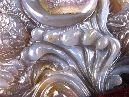 龍 瓢箪 笑口アメジスト 瑪瑙 龍穴アゲート 彫刻 置物