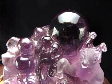 アメジスト 紫水晶 鹿 彫刻 置物