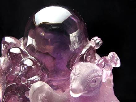 アメジスト 紫水晶 鹿 彫刻 置物
