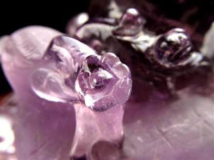 アメジスト 紫水晶 鹿 彫刻 置物