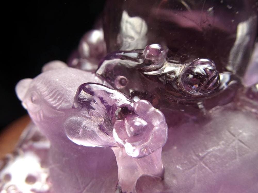 アメジスト 紫水晶 鹿 彫刻 置物