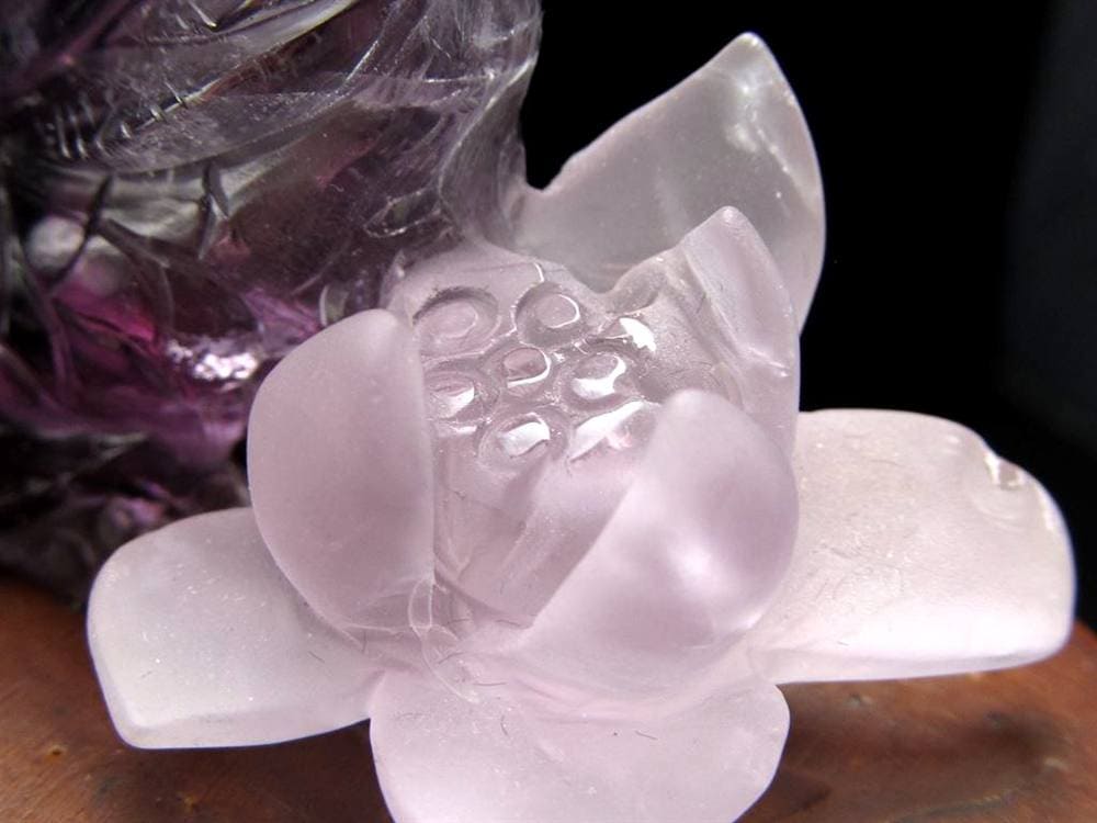 縁起物 夫婦鳥  アメジスト 彫刻 置物