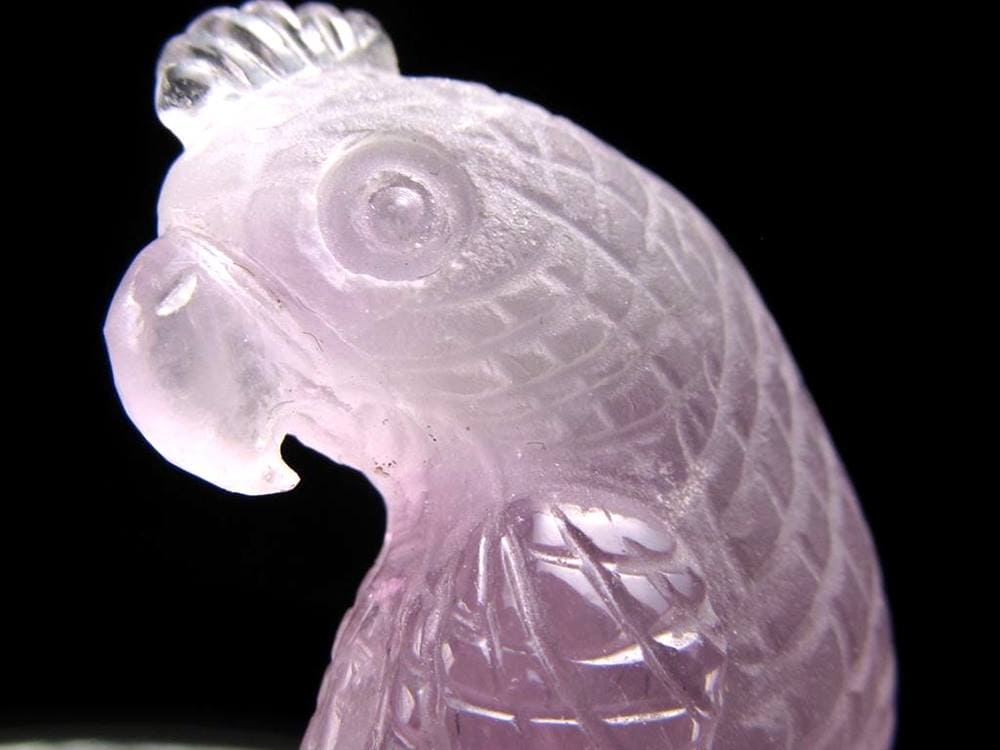 縁起物 オウム アメジスト 彫刻 置物