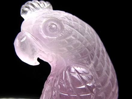 縁起物 オウム アメジスト 彫刻 置物