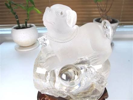 犬 天然水晶 万能の石 浄化 置物