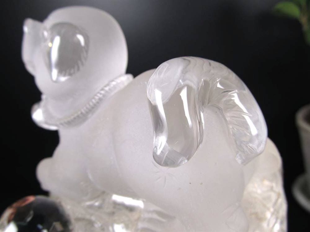 犬 天然水晶 万能の石 浄化 置物