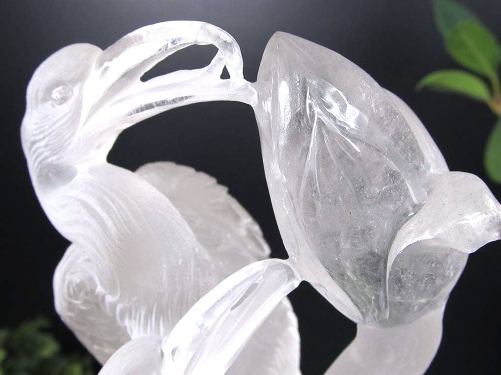 鶴 天然水晶 万能の石 浄化 置物
