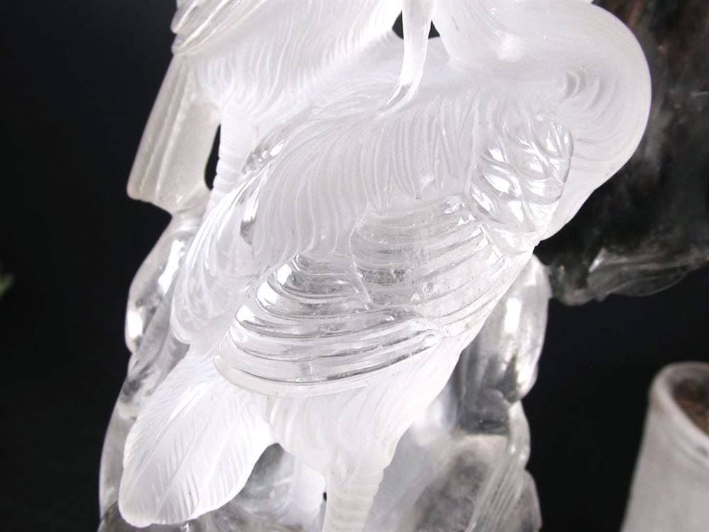 鶴 天然水晶 万能の石 浄化 置物