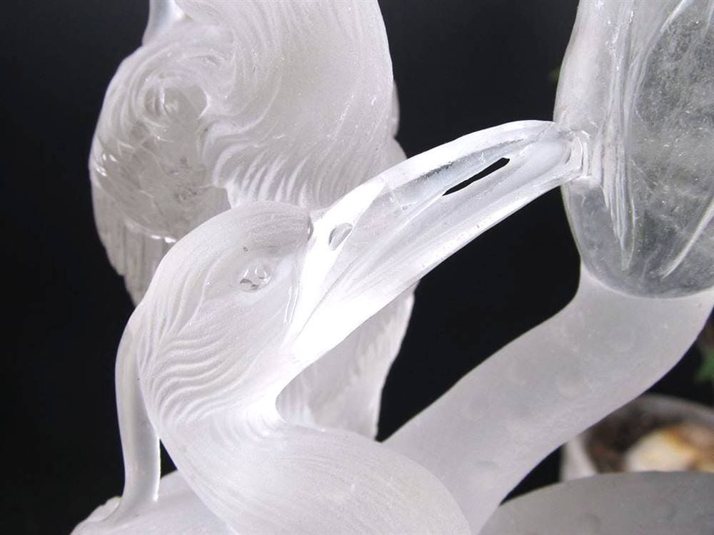 鶴 天然水晶 万能の石 浄化 置物