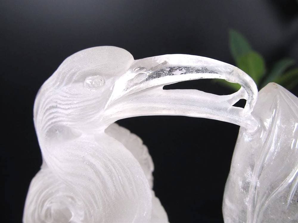 鶴 天然水晶 万能の石 浄化 置物